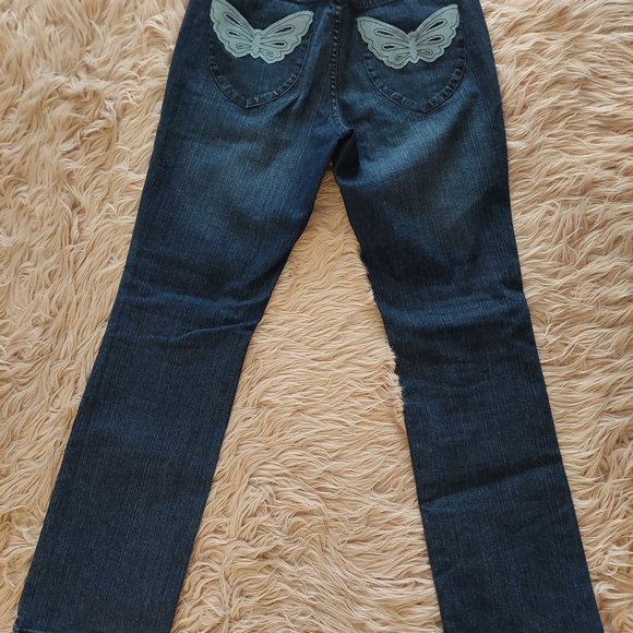Hot Bottoms Denim - 💥4☆ for $20 Women's Blue Jeans with Butterfly Design
